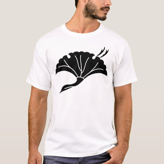 Camiseta Folha de ginkgo em forma de grua (Frente)