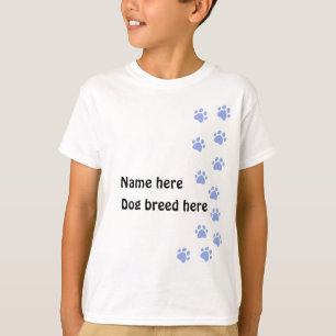 Camiseta Folha de impressão azul pálido - adicione seu nome