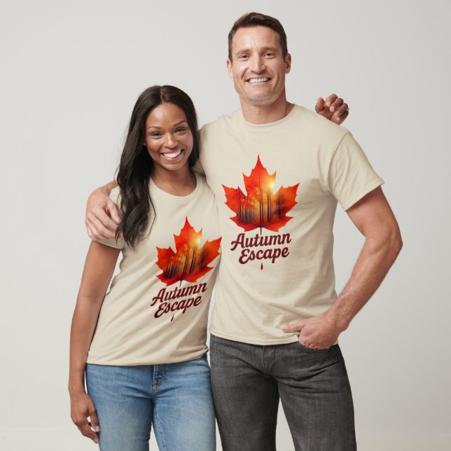 Camiseta Folha de Mapeamento com Dentro de Floresta de outo (Unissex)