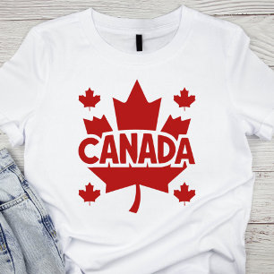 Camiseta Folha de Mapeamento do Canadá Negrito