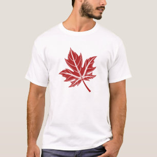 Camiseta Folha de Mapeamento Vermelho Negrito