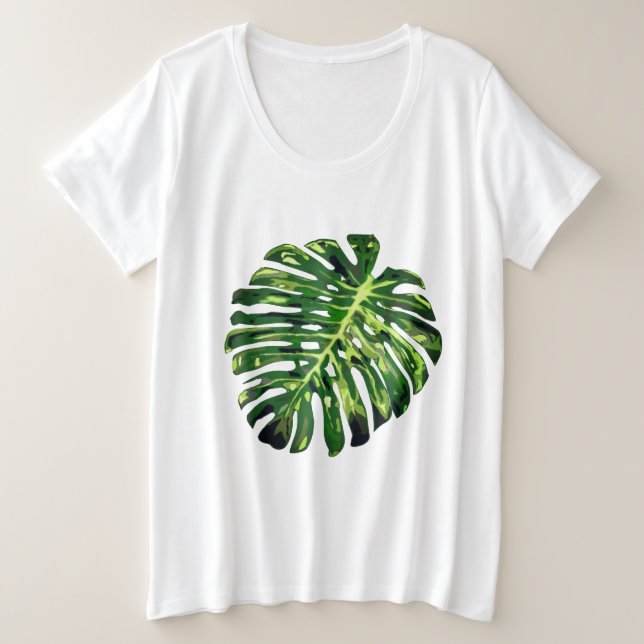 Camiseta Folha de Monstera Tropical (Frente do Design)