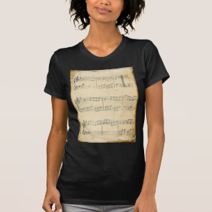 Camiseta Folha de música do vintage