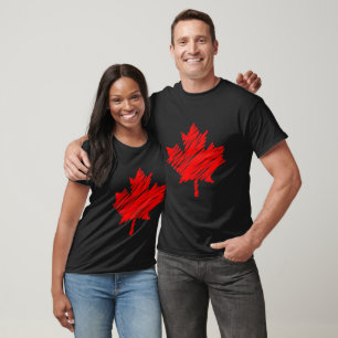 Camiseta Folha de Na moda de desenho vermelho do Canadá