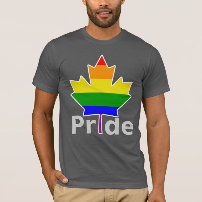 Camiseta Folha de Orgulho gay do Arco-Íris do Canadá (Frente)