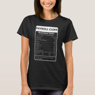 Camiseta Folha de Pagamento Nutrição Fatos Gráfico Sarcásti