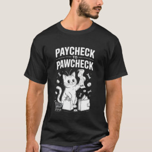 Camiseta Folha de pagamento para Pawcheck Humor de gato eng