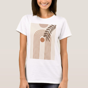 Camiseta Folha de Palmeira Arco-íris Sol, Arte Geométrica A