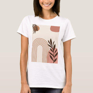Camiseta Folha de Palmeira Arco-íris Sol, Arte Geométrica A