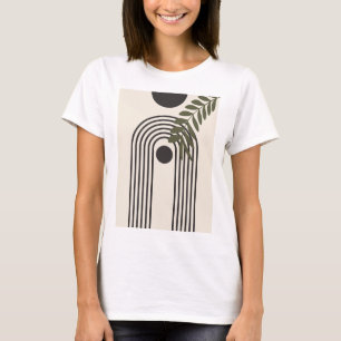 Camiseta Folha de Palmeira Arco-íris Sol, Arte Geométrica A