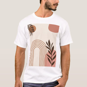 Camiseta Folha de Palmeira Arco-íris Sol, Arte Geométrica A