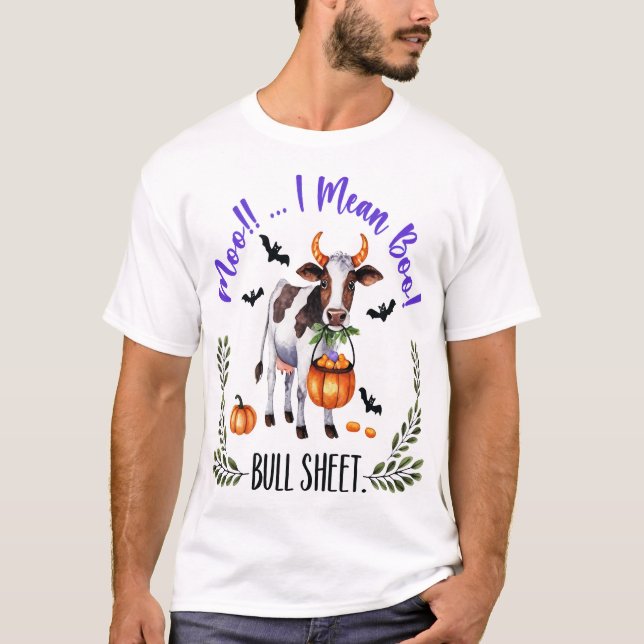 Camiseta Folha de Touro de Vaca de Halloween (Frente)