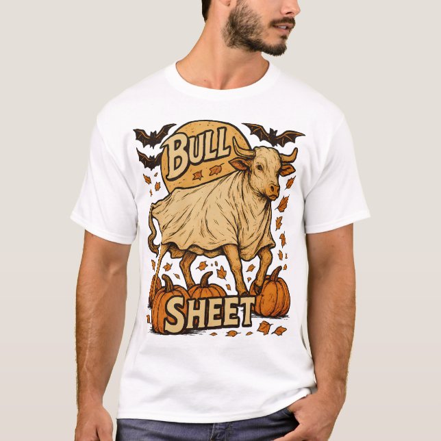 Camiseta Folha de Touro de Vaca Halloween (Frente)