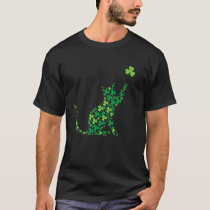 Camiseta Folha de Trevo Feliz Dia do Gato Trevo do Dia do G