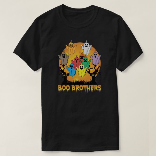 Camiseta Folha do Fantasma do Boo Brothers Halloween (Frente do Design)