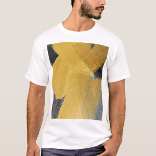 Camiseta Folha Dourada, design preto abstrato