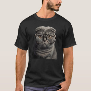 Camiseta Folha engraçada escocesa Óculos para Vestir Gatos