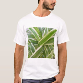 Camiseta Folha Floral Verde e Branco Forma Botânica