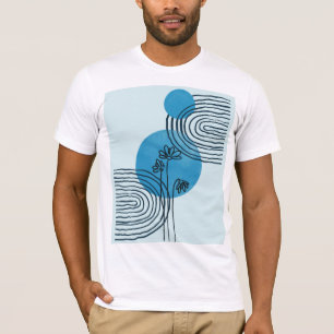 Camiseta Folha tropical do meio século, contemporânea, abst