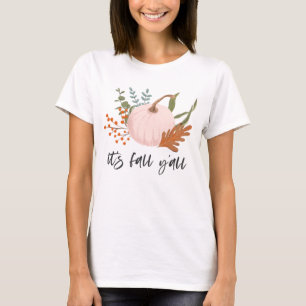 Camiseta Folhagem de Pumpkin Russo É Queda