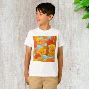 Camiseta Folhagem de Quebra de Padrão das Árvores do outono