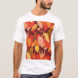 Camiseta Folhagem Tropical: Folhagem Geométrica Colorida.