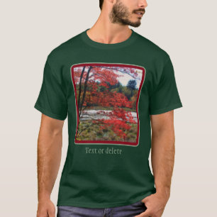 Camiseta Folhagem Vermelha de Outono Pessoalizada do Pântan