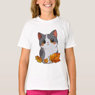 Camiseta Folhas bonitinhas de gato