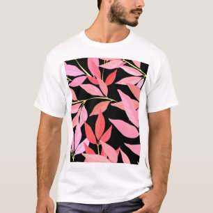 Camiseta Folhas botânicas, padrão colorido sem costura.