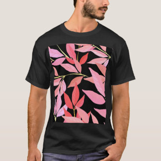 Camiseta Folhas botânicas, padrão colorido sem costura.