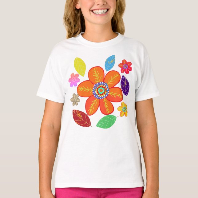 Camiseta Folhas Coloridas (Frente)