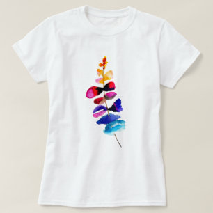 Camiseta Folhas coloridas adoráveis aquarela