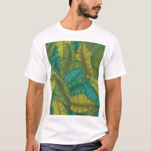 Camiseta Folhas De Banana: Vintage Botânica Desenhada À Mão