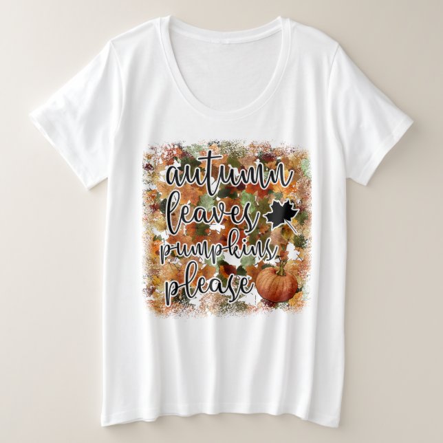 Camiseta Folhas de Bombas do outono Moderno (Frente do Design)