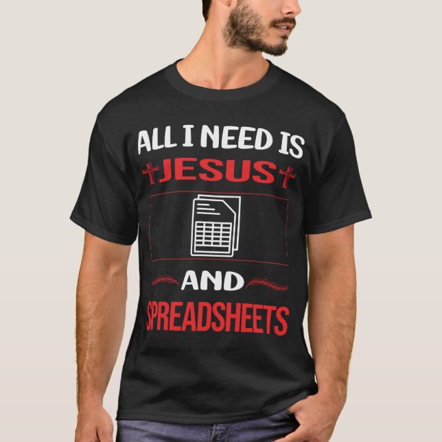 Camiseta Folhas de Cálculo de Jesus Engraçado (Frente)