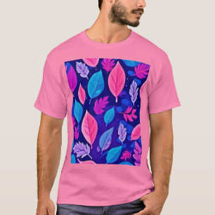 Camiseta Folhas de Cartoon Whimsic: Roxo e Rosa