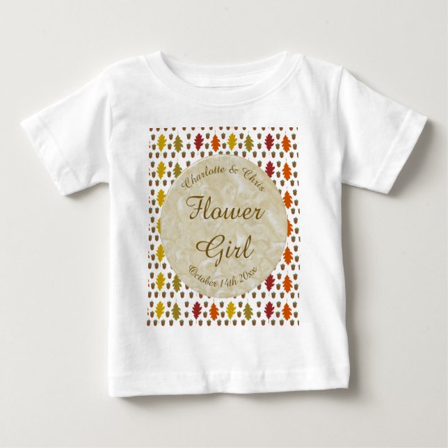 Camiseta Folhas de carvalho e Acorns Fall Autumn Wedsed (Frente)