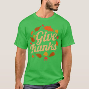 Camiseta Folhas de Castanho dão Ação de Graças de Outono ao
