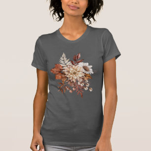 Camiseta Folhas de Flor de outono Vintage