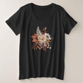 Camiseta Folhas de Flores de Outono Vintage