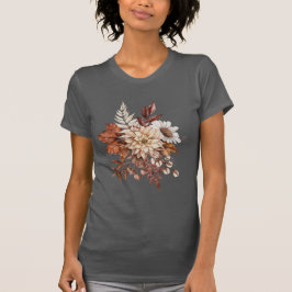 Camiseta Folhas de Flores de Outono Vintage