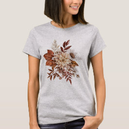 Camiseta Folhas de Flores de Outono Vintage