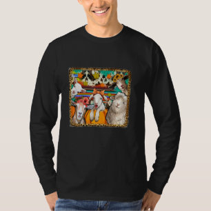 Camiseta Folhas De Folha De Ovinos Capturam Fazendas De Cri
