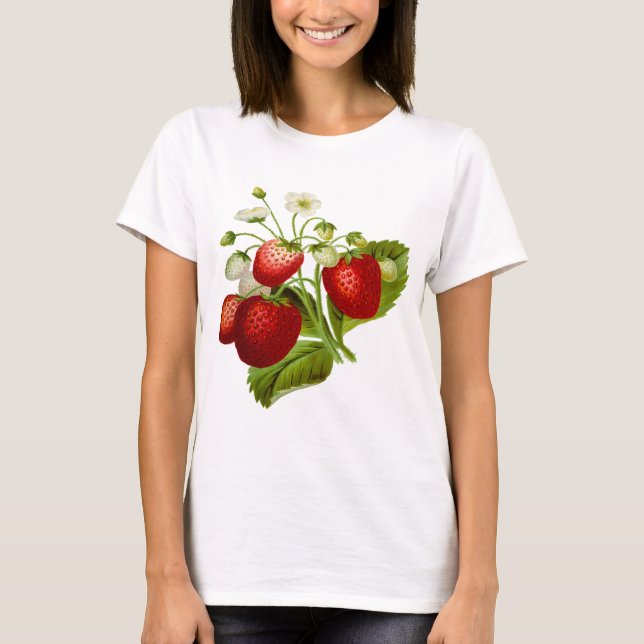 Camiseta Folhas de folhas de fruta de comida (Frente)
