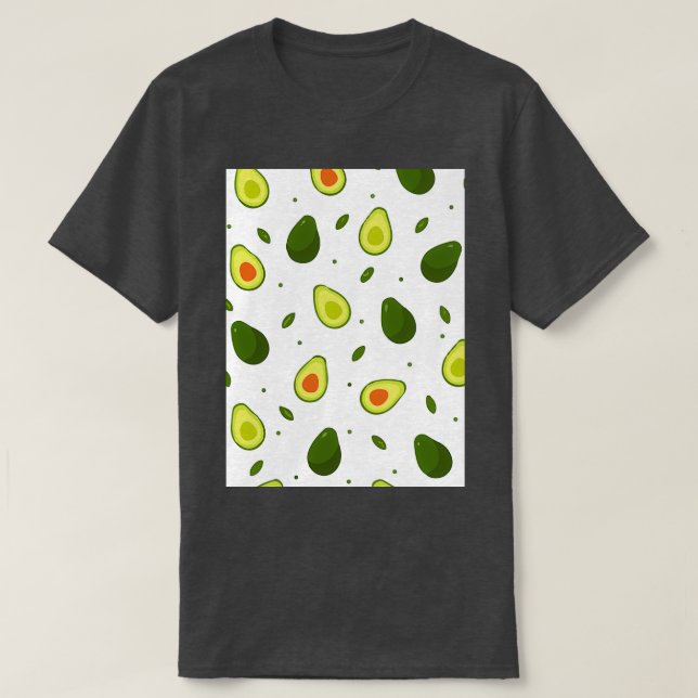 Camiseta Folhas de Forma de Frutas Avocado (Frente do Design)