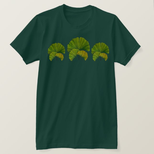 Camiseta Folhas de Ginkgo (Frente do Design)