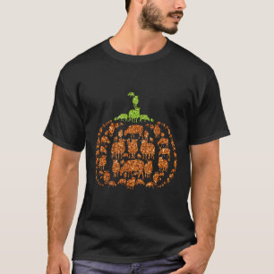 Camiseta Folhas de Grupo Abóbora Forma Fofo de Abóbora Than