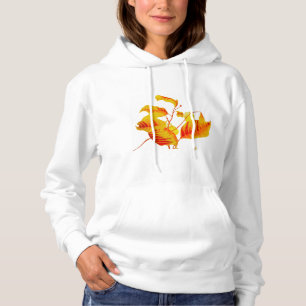 Camiseta Folhas de madeira em camisola básica de capuz
