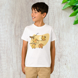 Camiseta Folhas de Mapeamento de Outono com Ramificações e 