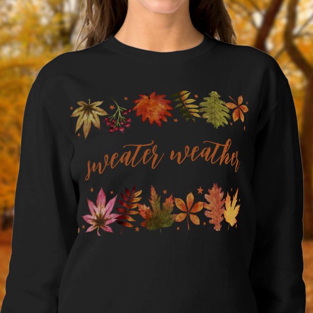 Camiseta Folhas de outono Botânicas Do Clima De Doação (Sweater Weather Botanical Autumn Fall Leaves)